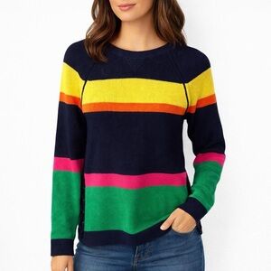 NWT Lauren Ralph Lauren Colorblock Waffle Knit Lace-Up Sweater Medium